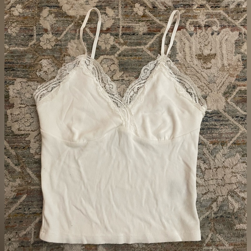Lacy white cami tank top
